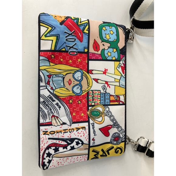 BRIGHTON SMALL MULTI COLOR AND PRINT NYLON CROSSBODY BAG - Picture 4 of 6